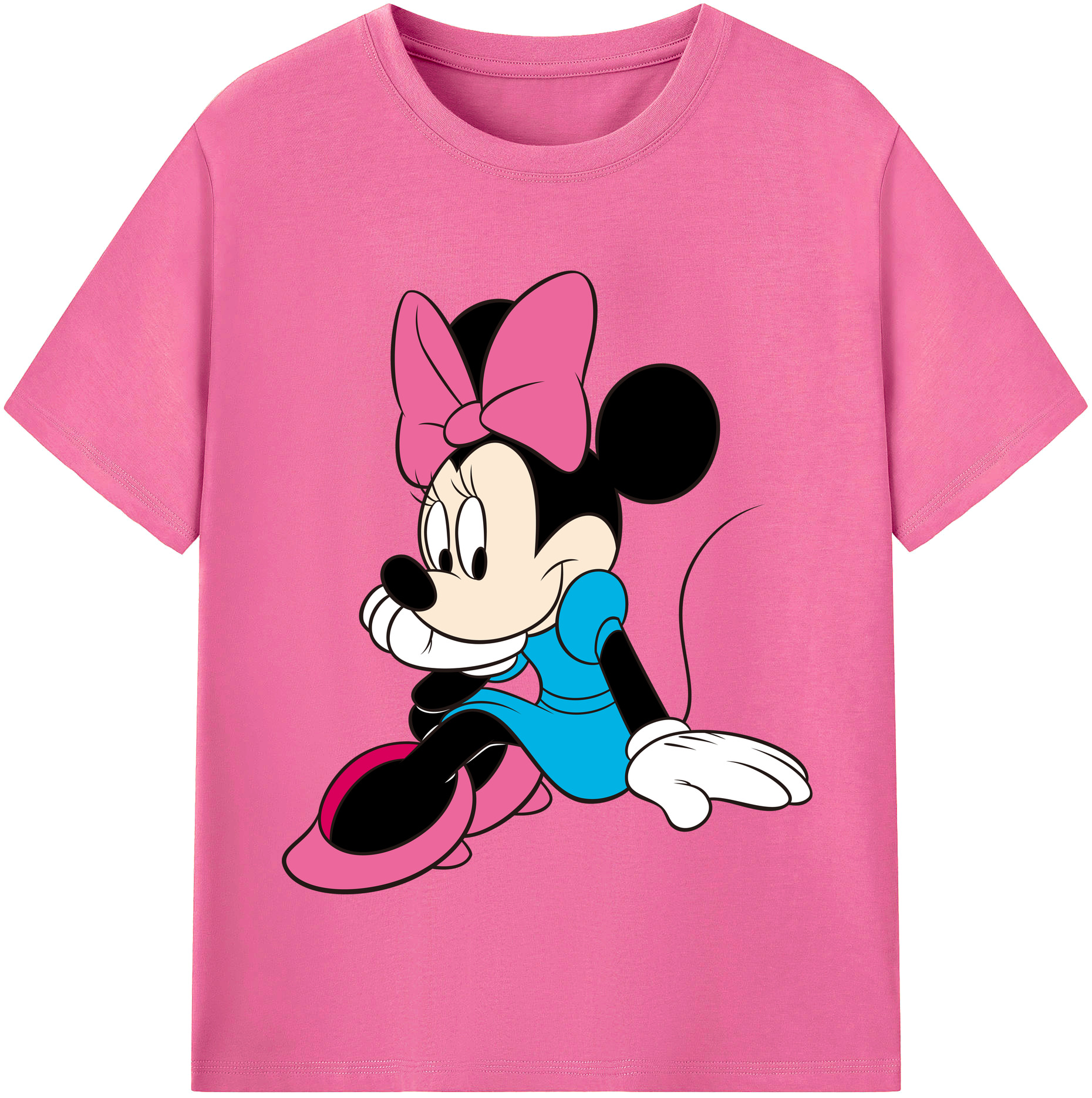 （画像用） ミッキーマウス Mickey Mouse レディースカジュアルプリントTシャツ（綿100％）